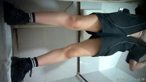 BFIT-01 Invisible man in the toilet with close up pissing and pooping girls.
